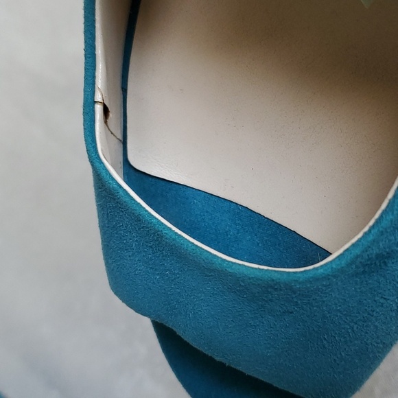 NINE WEST Teal Suede Leather Upper Slingback Heels SIZE: 9M - Picture 5 of 13